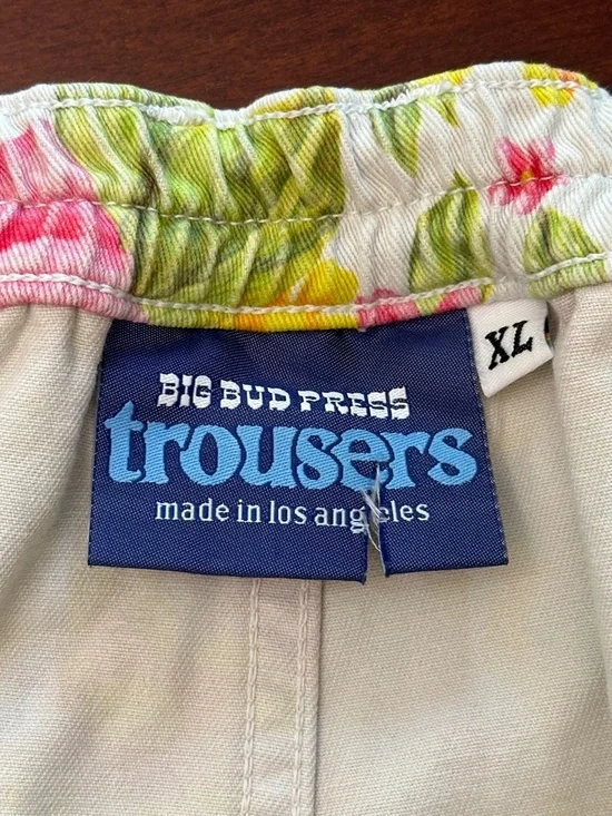 Big Bud Press Trousers Vintage Wallpaper Floral Print Pants Women’s Size XL - Picture 10 of 11